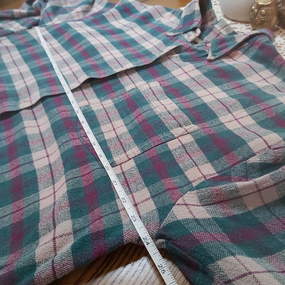 Northern Vintage Plaid Flannel Fall Jewel Tone Button Down Shirt - Picture 8 of 9